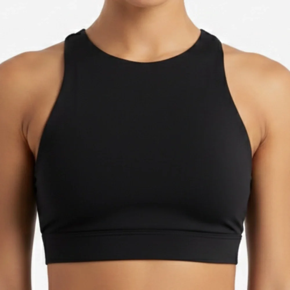 Ladder back black performance dance crop top CS